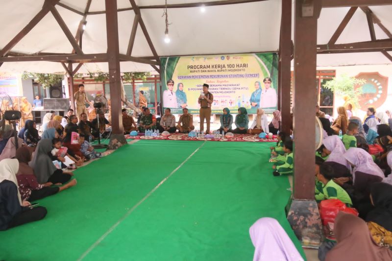 KOLABORASI: Pemkab Mojokerto melakukan penguatan penanganan tengkes melalui program GEMAPITU di Desa Parengan, Kecamatan Jetis, Mei lalu.