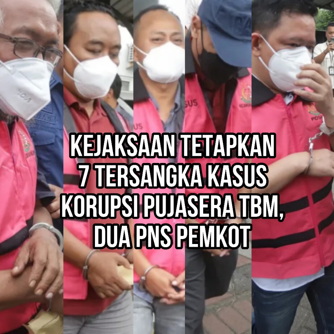 Kelima tersangka korupsi proyek pujasera kapal TBM Kota Mojokerto