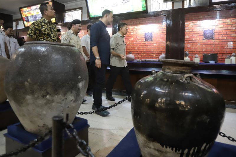 BERNILAI HISTORIS: Museum Majapahit atau gedung OVM sebagai tempat menyimpan benda-benda bersejarah era Kerajaan Majapahit di Kecamatan Trowulan, Kabupaten Mojokerto.