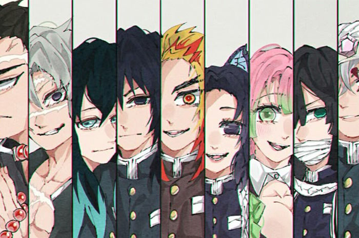 Dalam anime Demon Slayer: Kimetsu No Yaiba, 9 pilar (Hashira) adalah pendekar pedang terkuat yang berada di Korps Pembasmi Iblis. Sumber foto: Pinterest
