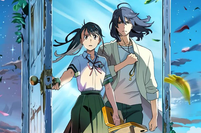 Anime movie populer bertajuk Suzume no Tojimari atau Suzume&rsquo;s Locking-Up karya Makoto Shinkai sukses menyabet berbagai penghargaan. Sumber foto: Pinterest
