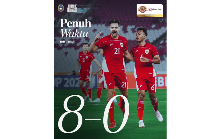 Full Time! Indonesia Menang Telak 8-0 Atas Brunei Darussalam dan Puncaki Klasemen Grup A Piala AFF U-23 2025 (IG @timnasindonesia)