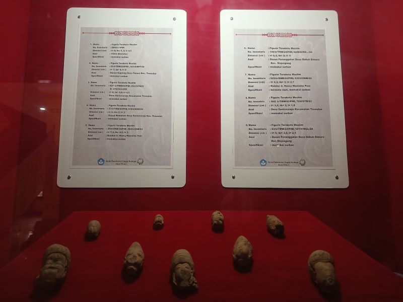 PENINGGALAN PENTING: Figurin berwajah orang asing dari masa Kerajaan Majapahit koleksi Museum Majapahit, Trowulan.