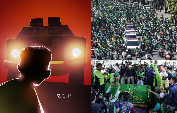 Potret Lautan Ojol Iringi Pemakaman Affan Kurniawan, Korban Terlindas Rantis Brimob (Instagram /@luthfihinelo)