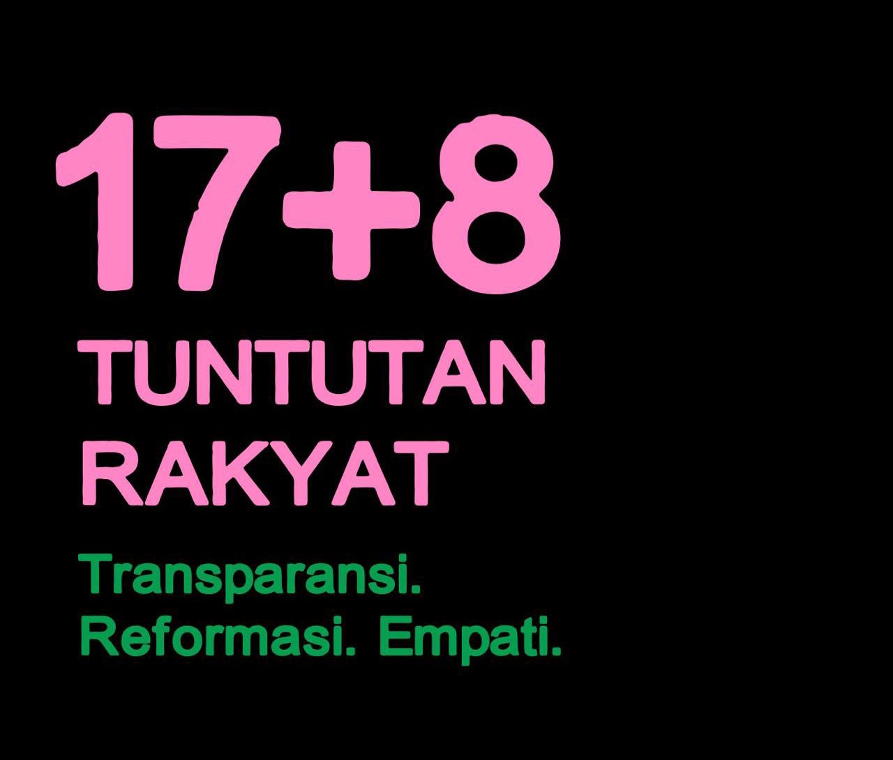 Gelombang aspirasi masyarakat &ldquo;17+8 Tuntutan Rakyat&rdquo;