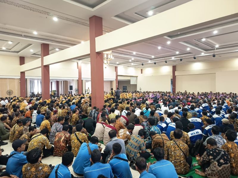 PENENTU: Calon PPPK paruh waktu di lingkungan Pemkot Mojokerto saat mengikuti pembekalan di hall Mal Pelayanan Publik (MPP) Gajah Mada beberapa waktu lalu.