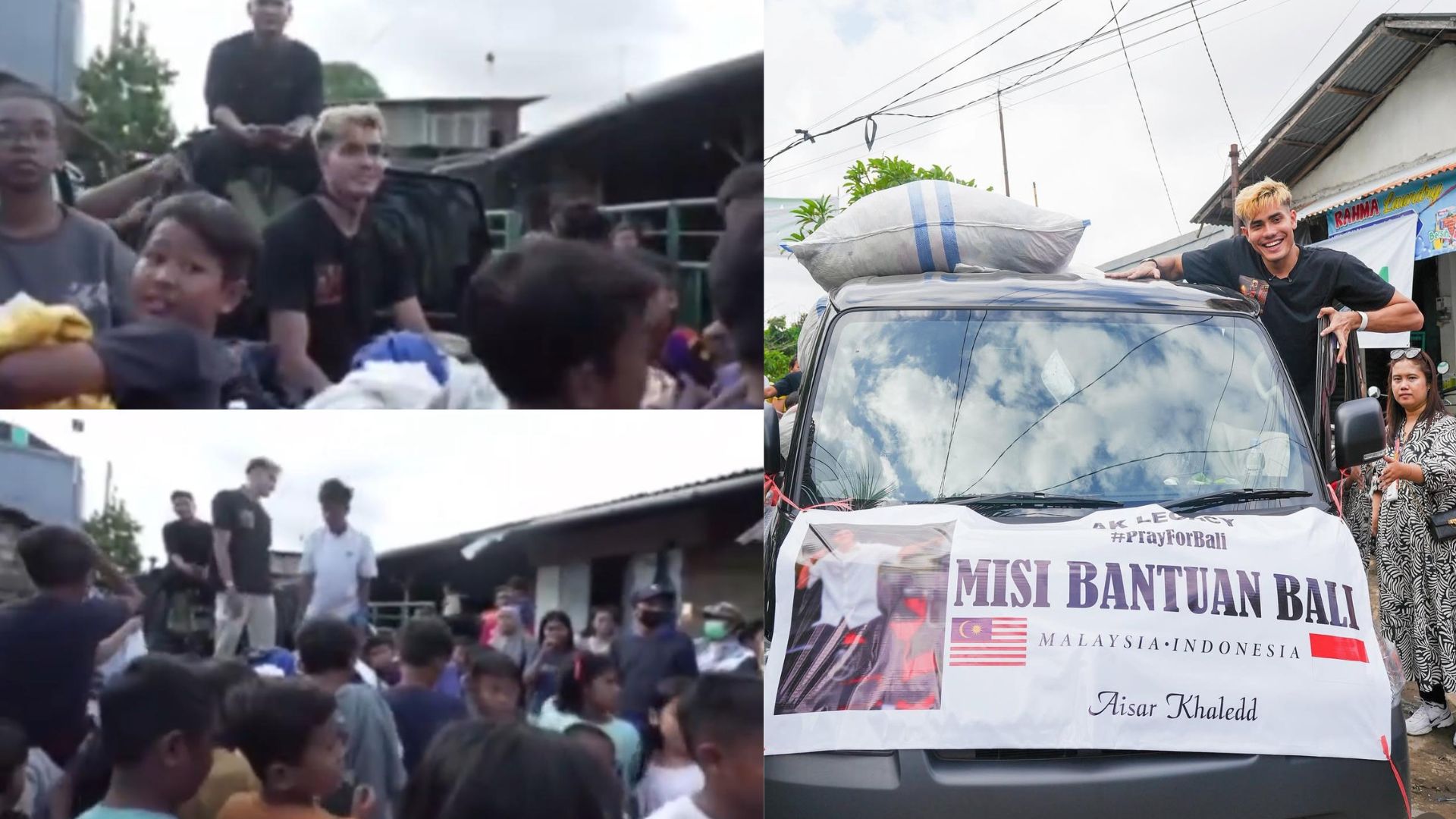 Aisar Khaled, menarik perhatian publik setelah mengalami kejadian yang tidak terduga saat memberikan bantuan korban banjir bali. (ig: aisar_khaledd)