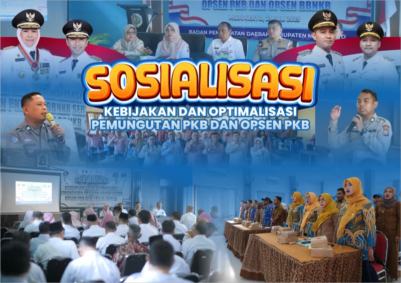 KOLABORASI: Pemkab Mojokerto melalui bapenda kolaborasi kecamatan, perangkat desa, hingga satlantas geber sosialisasi kebijakan dan optimalisasi pemungutan PKB dan Opsen PKB, di kantor kecamatan secar