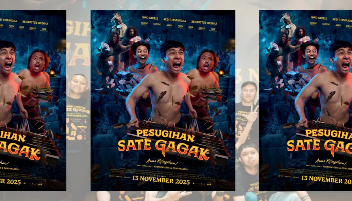 Tiga teman berani menjalani upacara pesugihan dengan sate gagak &ndash; sebuah film horor-komedi yang menghibur , penuh misteri , dan mengajak kita merenung .
