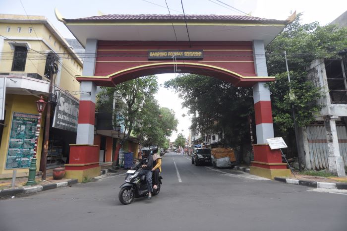 KAWASAN STRATEGIS: Suasana di kampung Pecinan, Kelurahan Jagalan, Kecamatan Kranggan, Kota Mojokerto.