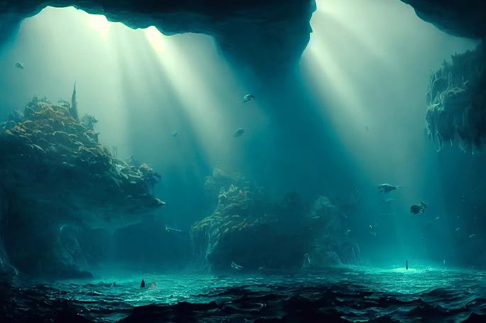 Laut adalah ruang misterius yang memukau sekaligus menakutkan. Sumber Foto: Pinterest