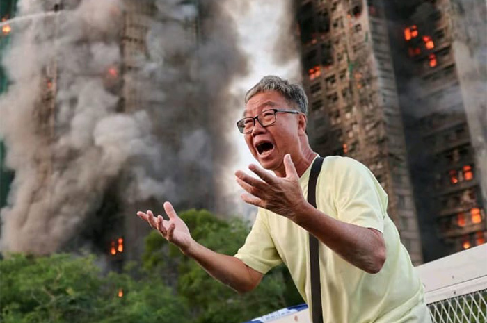 Pada Rabu, 26 November 2025, kebakaran hebat melanda kompleks perumahan Wang Fuk Court di distrik Tai Po, Hong Kong. Sumber Foto: TikTok @CBC News