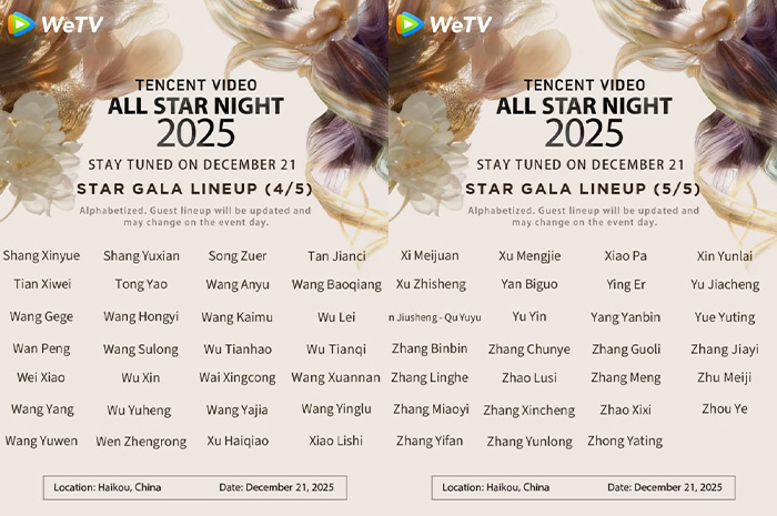 Dalam dunia hiburan Tiongkok, terdapat acara yang digelar setiap akhir tahun sebagai ajang apresiasi dan pemberian penghargaan bagi artis. Sumber foto: Instagram @official.wetv