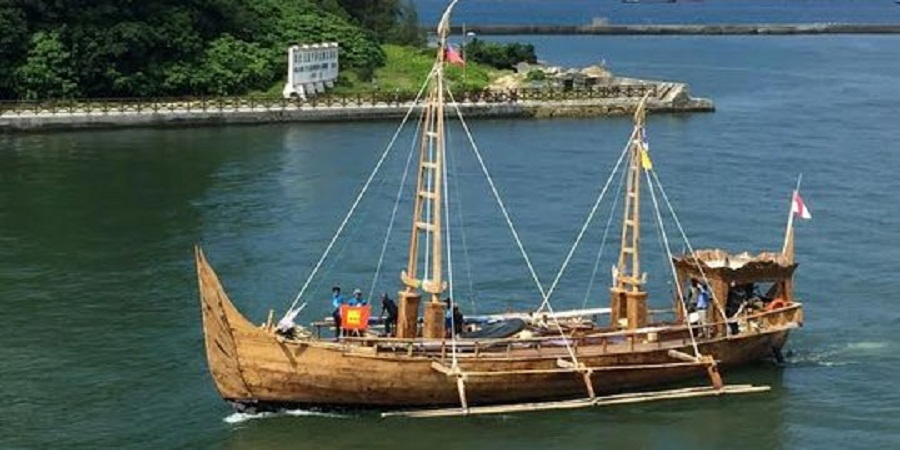 BERNILAI SEJARAH: Kapal Ekspedisi Spirit of Mojopahit berlayar dari Jakarta ke Jepang pada 2016. Kapal ini menjadi simbol budaya maritim Kerajaan Majapahit.  &nbsp;
