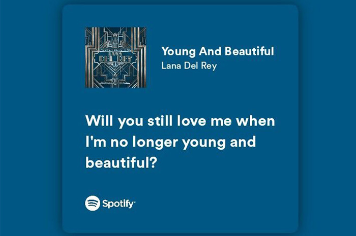 Lagu &ldquo;Young and Beautiful&rdquo; milik Lana Del Rey bukan sekadar lagu cinta biasa. sumber foto: pinterest