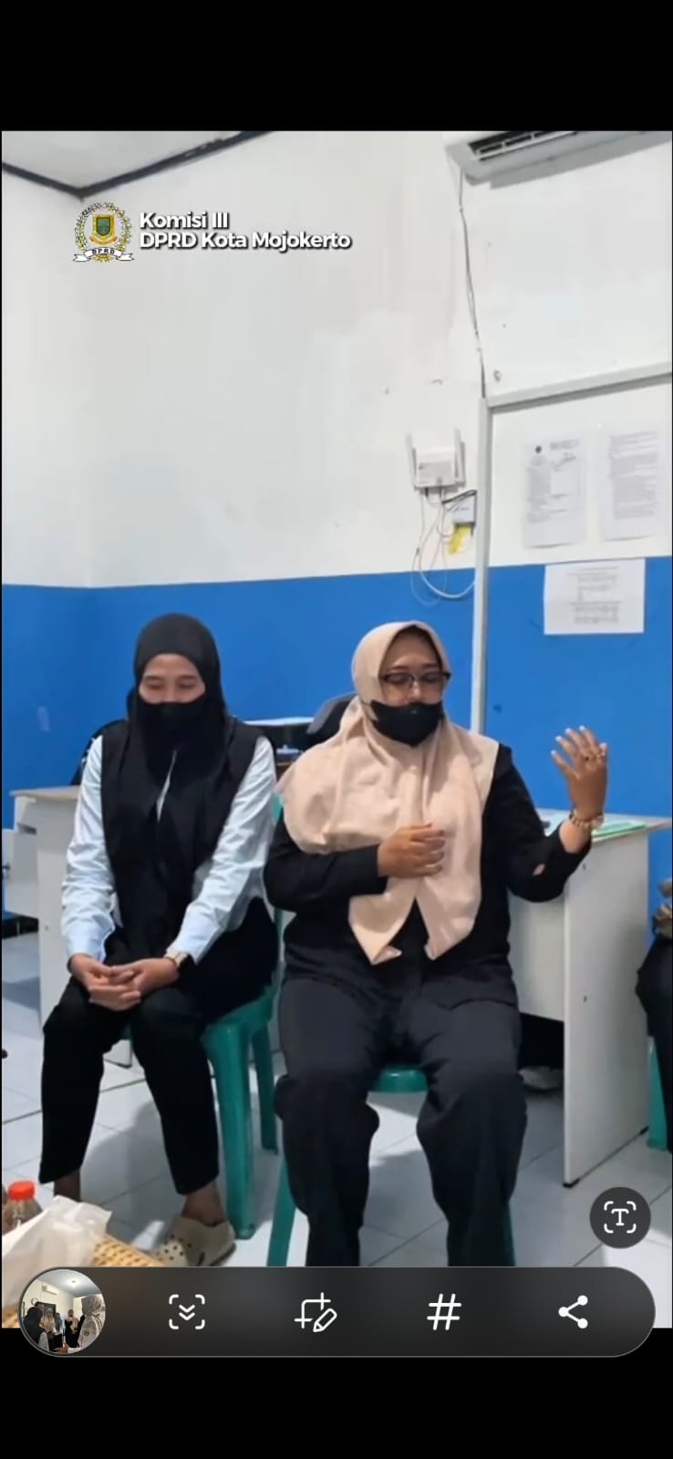 Ibu Devi pemilik SPPT Wates ketika di sidak DPRD Kota Mojokerto