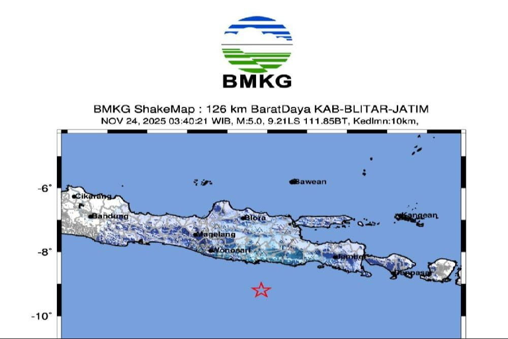 Gempa bumi bermagnitudo 4,4 mengguncang wilayah Daerah Istimewa Yogyakarta pada