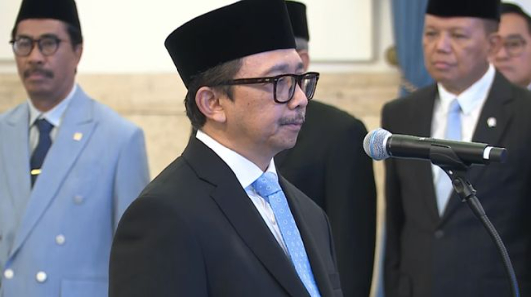 Juda Agung dalam pelantikannya di Istana Negara sebagai Wamenkeu