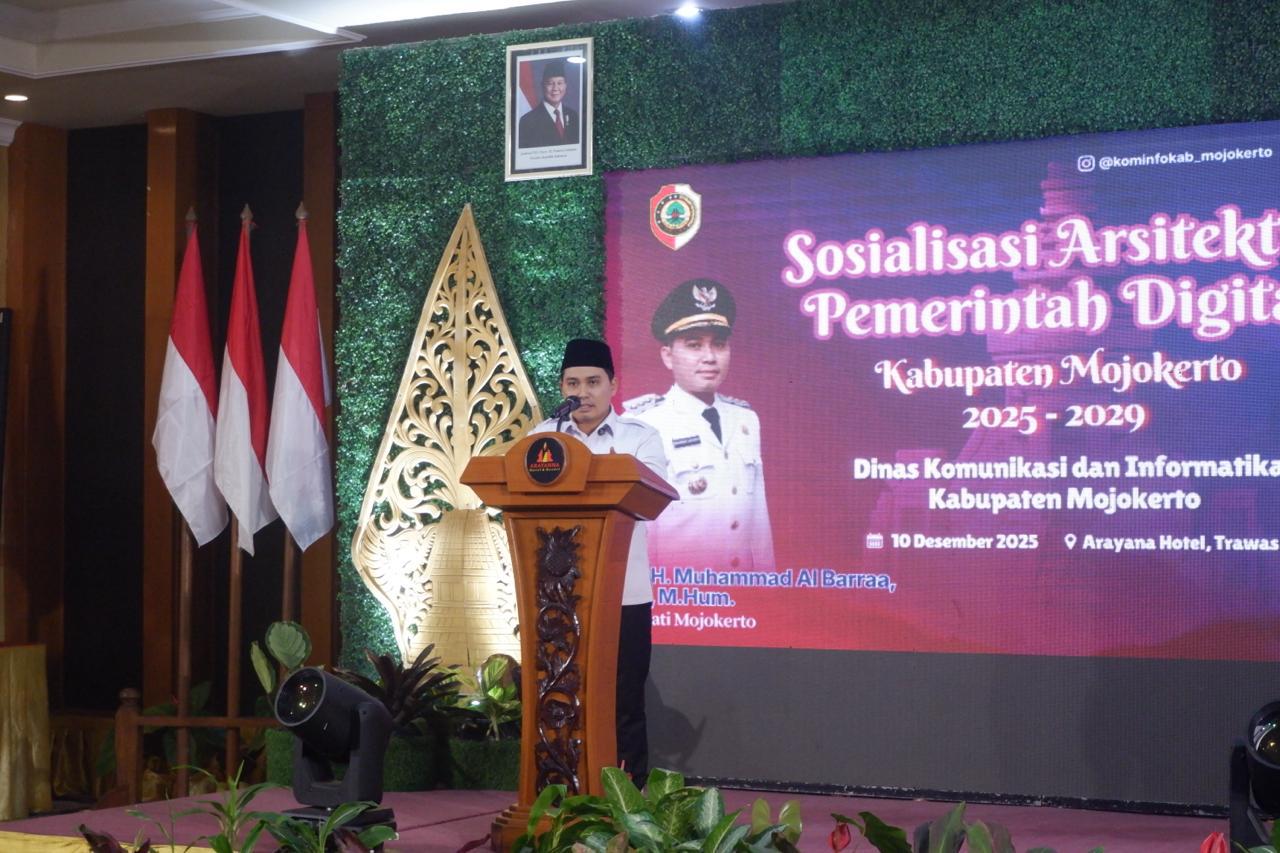 TEROBOSAN BARU: Bupati Muhammad Albarraa memberi arahan kepada kepala OPD agar terus memperkuat digitalisasi untuk mengoptimalkan kinerja pemerintahan pada sosialisasi Arsitektur Pemerintahan Digital
