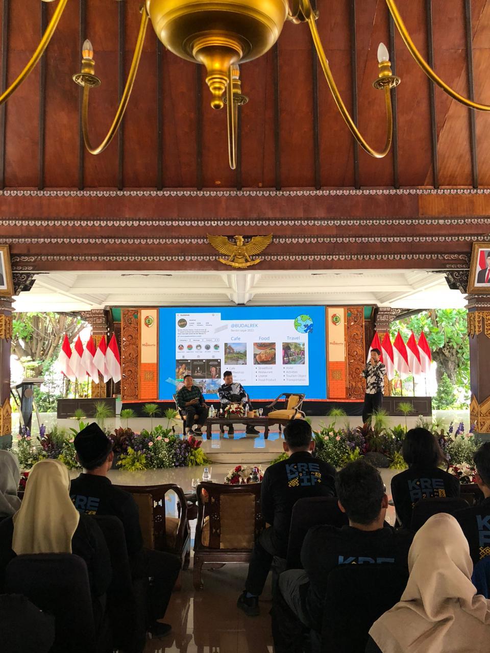 KREATIF: Disbudporapar Kabupaten Mojokerto secara konsisten melakukan pengembangan pariwisata melalui berbagai event ekraf. Termasuk di antaranya pendampingan desa wisata.