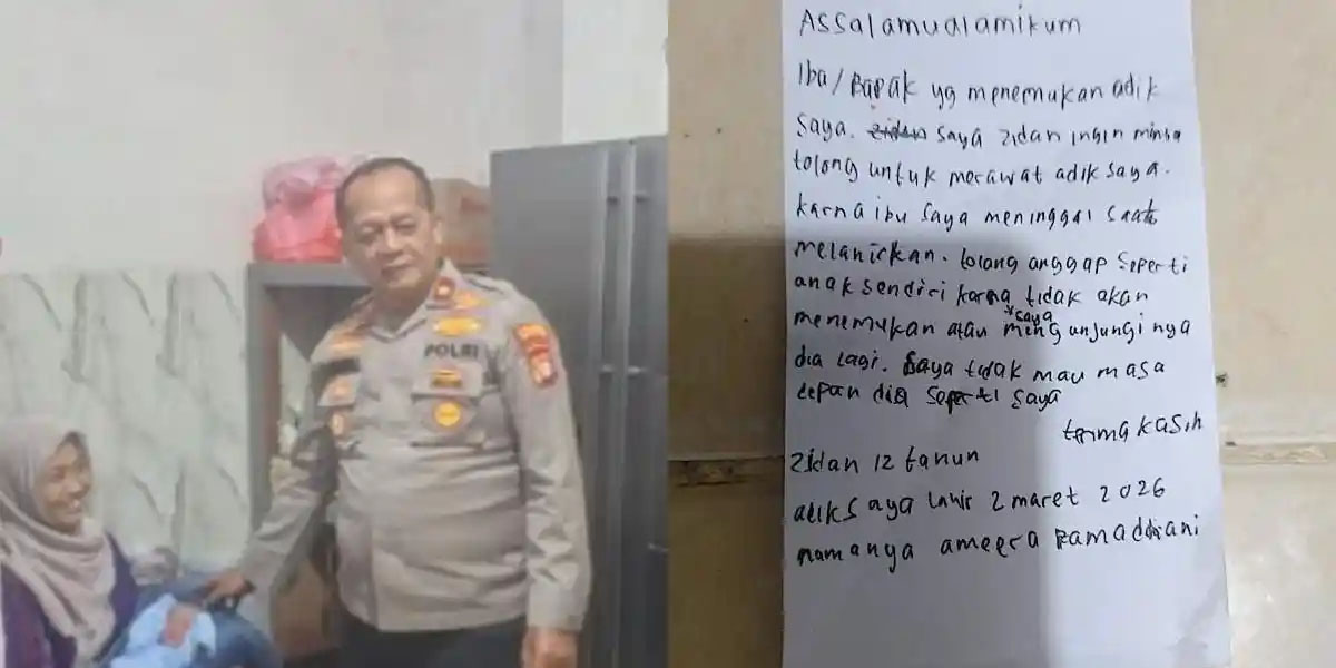 Bayi dua hari ditemukan warga di gerobak nasi uduk di Pasar Minggu, Jakarta Selatan.