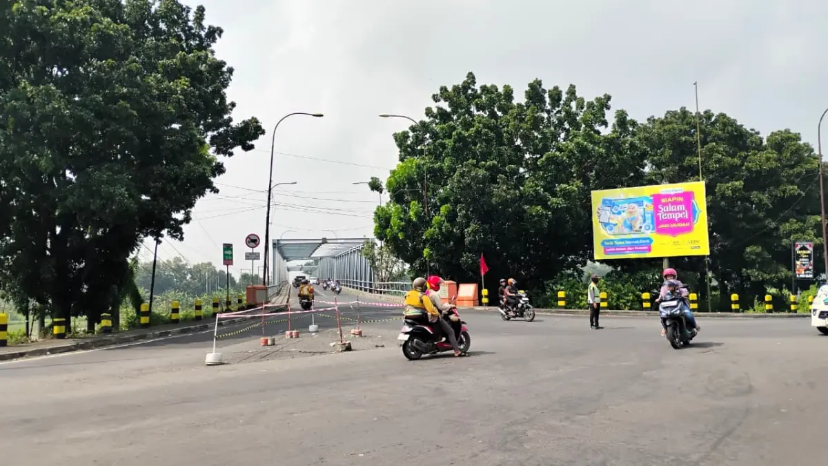 TITIK SIMPUL: Kepolisian telah menyiapkan skema rekayasa arus lalu lintas di Simpang Utara Jembatan Gajah Mada untuk mengurai kemacetan.