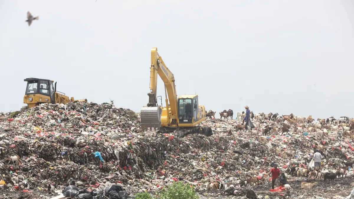 DIKELUHKAN WARGA: Kondisi TPA Randegan di Kelurahan Kedundung, Kecamatan Magersari, Kota Mojokerto, yang kini menjadi sorotan nasional. (dok JPRM)
