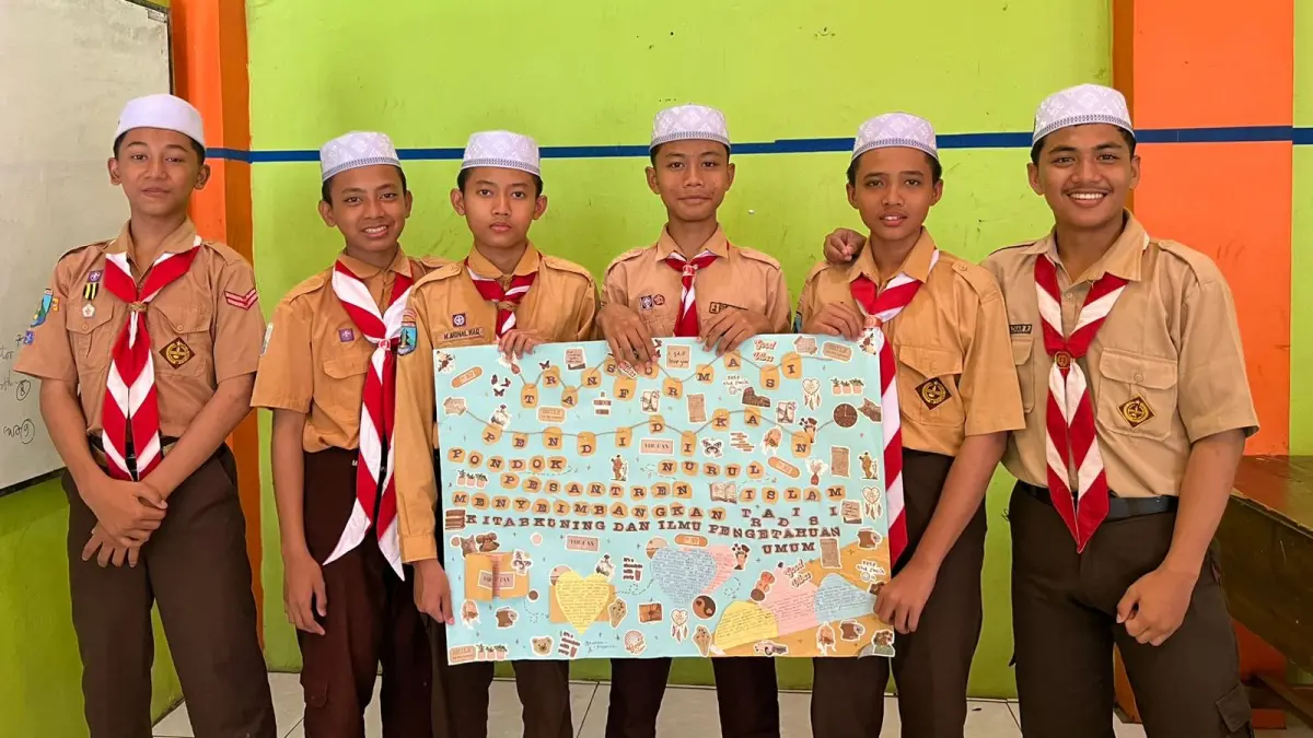Ahmad Fadhil Izzulhaq, Mochamad Daffa Hafizuddin, Muhammad Arinal Haq, Rayyan Azhar Ramadhan, Satria Bayu Al Fajar, dan Syaiful Fiqri Setiawan, 9 Social Class SMP Unggulan Berbasis Al-Qur’an Nurul Islam Mojokerto
Pembimbing: Cyndi Eka Widyawati, M.Pd

