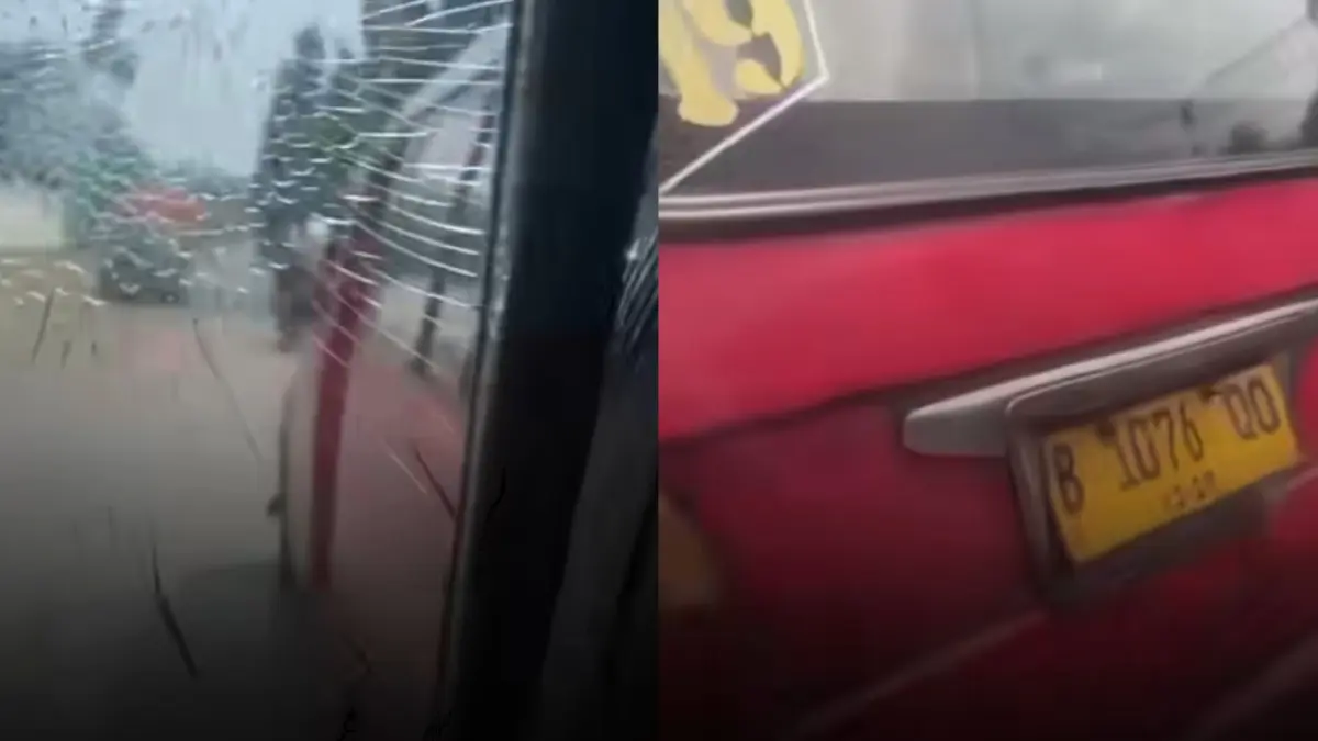 Polisi mengamankan dua sopir angkot dan menyita kendaraan terkait kasus perusakan mobil di Ciracas (Sumber: Radar Kediri)