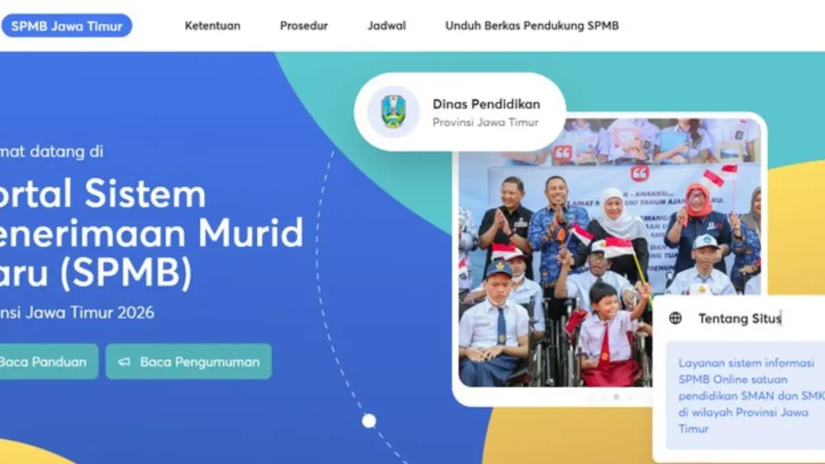 “SPMB 2026 Jawa Timur resmi dimulai. Ribuan calon siswa bersaing melalui jalur domisili, afirmasi, prestasi, dan mutasi dengan sistem digital yang transparan.”