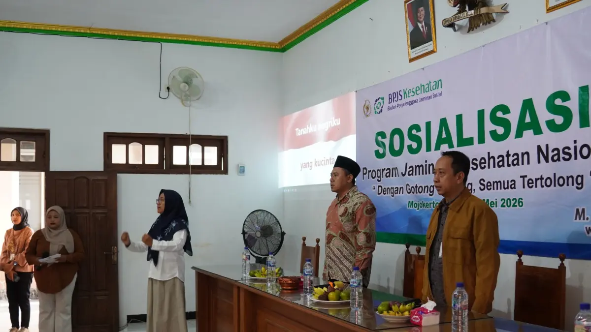 BPJS Kesehatan Cabang Mojokerto menggelar kegiatan sosialisasi Program Jaminan Kesehatan Nasional (JKN) kepada masyarakat di Kecamatan Mojoanyar, Kabupaten Mojokerto pada Jumat (8/5). 
