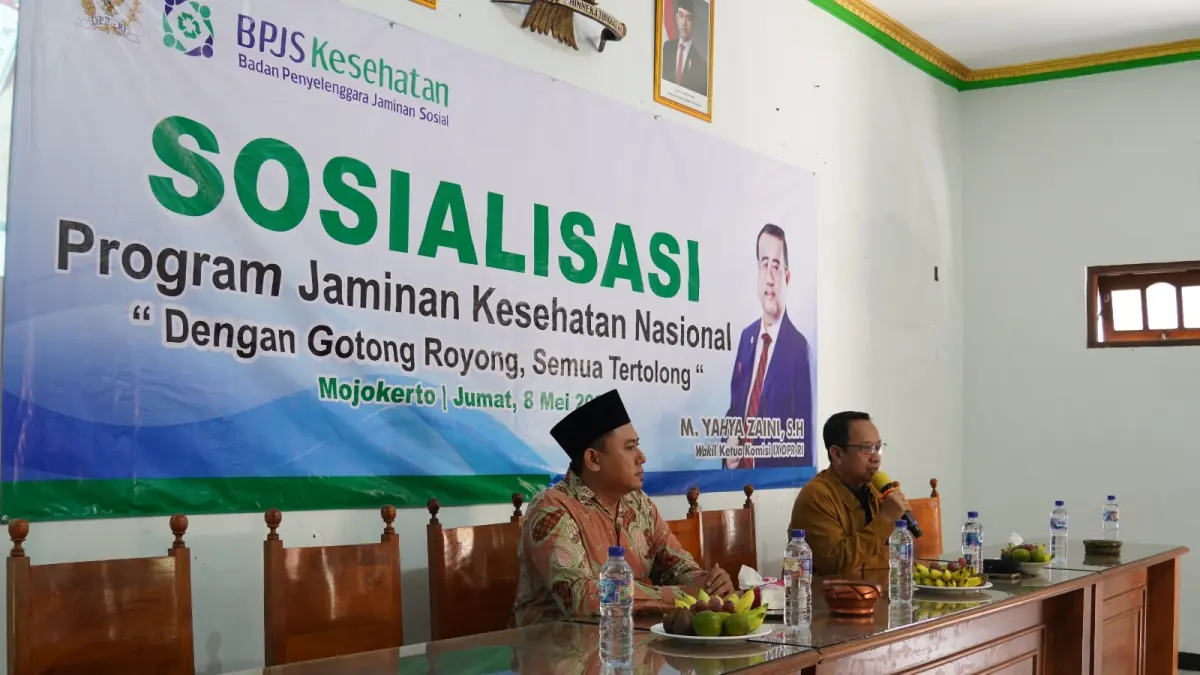 BPJS Kesehatan Cabang Mojokerto menggelar kegiatan sosialisasi Program Jaminan Kesehatan Nasional (JKN) kepada masyarakat di Kecamatan Mojoanyar, Kabupaten Mojokerto pada Jumat (8/5). 
