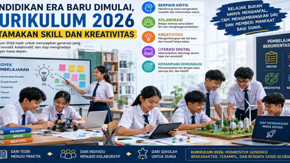 Pendidikan Era Baru Dimulai, Kurikulum 2026 Utamakan Skill dan Kreativitas