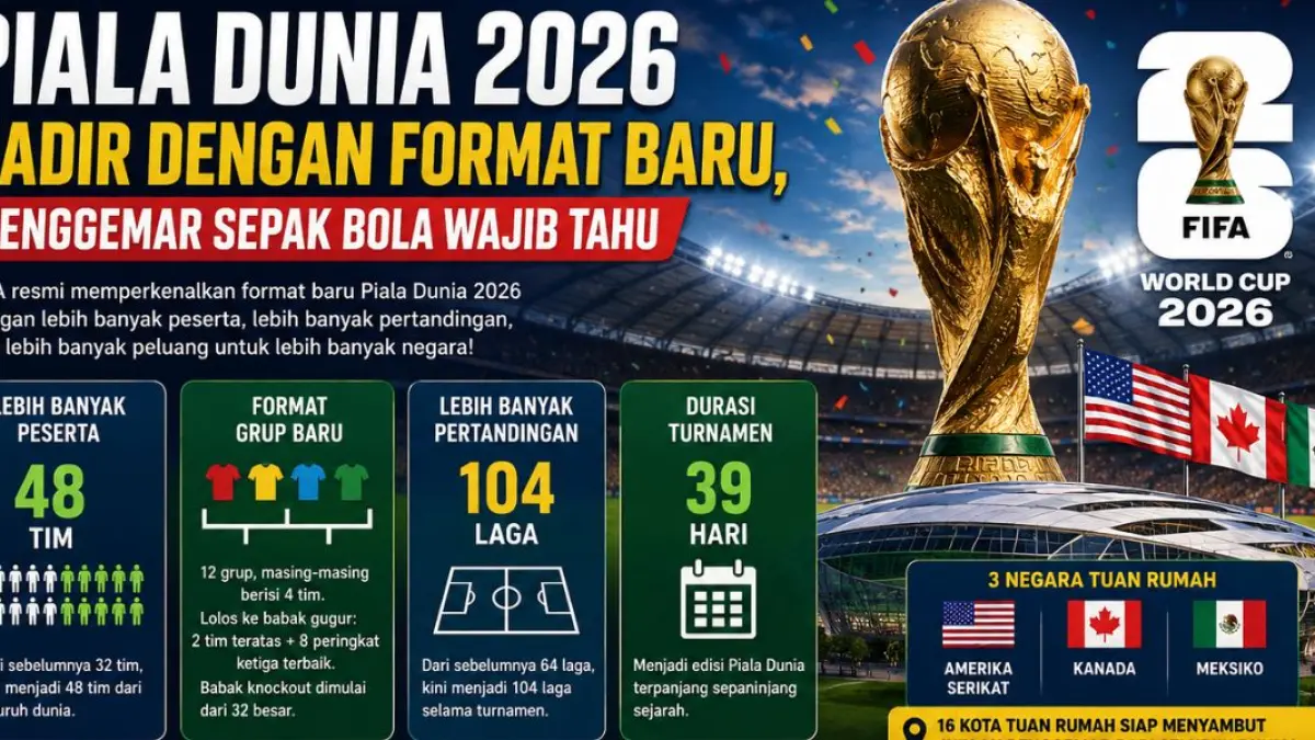 Piala Dunia 2026 Hadir dengan Format Baru, Penggemar Sepak Bola Wajib Tahu.