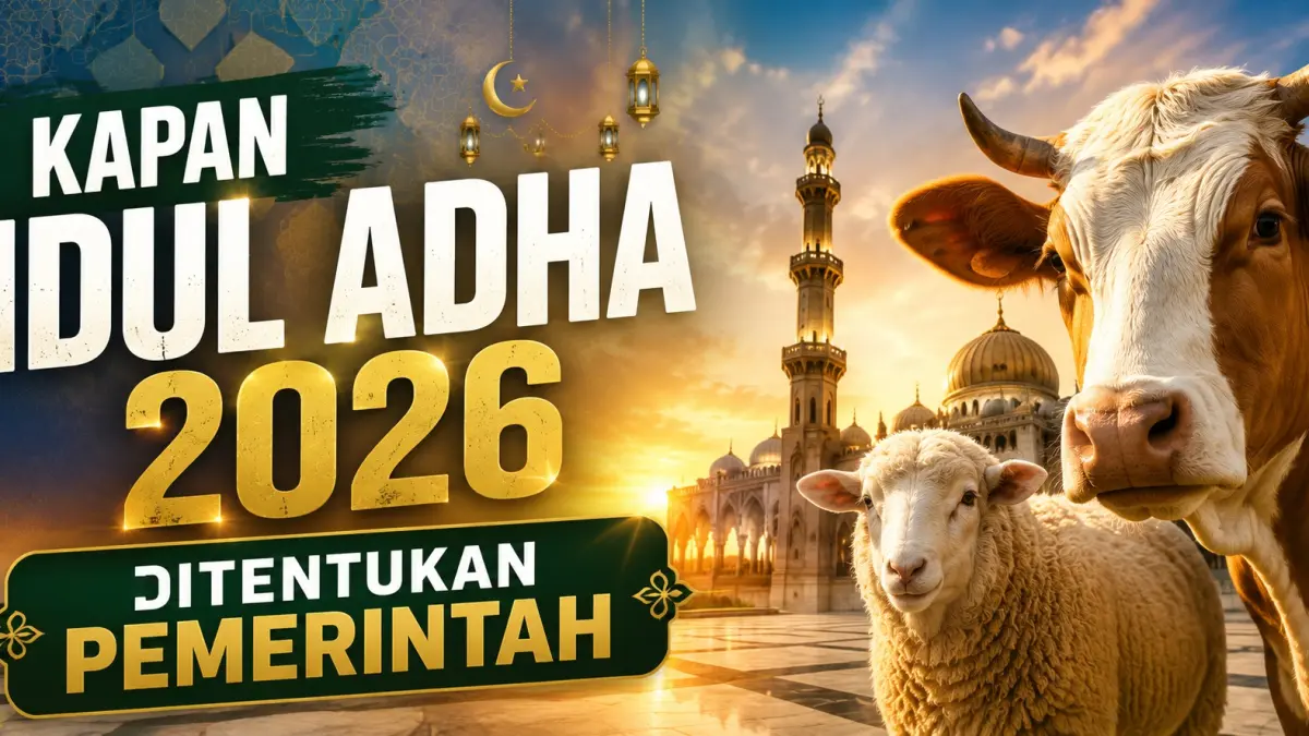 Idul Adha 2026 ditetapkan jatuh pada Rabu, 27 Mei. NU, Muhammadiyah, dan pemerintah sepakat merayakan serentak, menjadikan Hari Raya Kurban penuh makna kebersamaan.