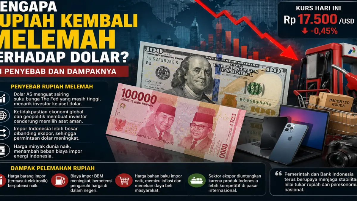 Mengapa Rupiah Kembali Melemah terhadap Dolar? Ini Penyebab dan Dampaknya
