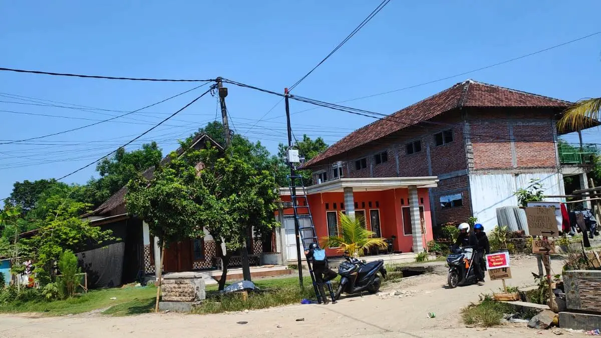 ASET PEMDA: Rumija di Dusun Kedungpalang, Desa Lakardowo, Kecamatan Jetis dimanfaatkan untuk pendirian tiang dan kabel FO di antara yang bakal diatensi pemda. (Dori JPRM)