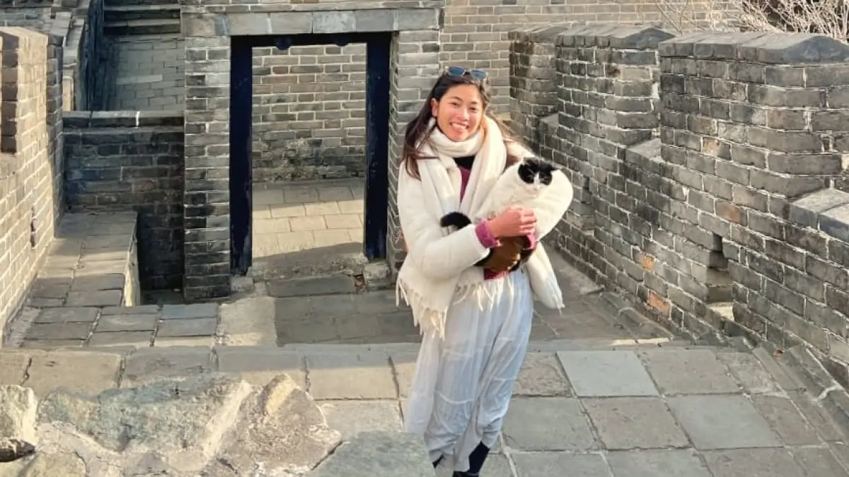 Melina Qw ketika berada di Tembok Besar China. (dok Melina for JPRM)