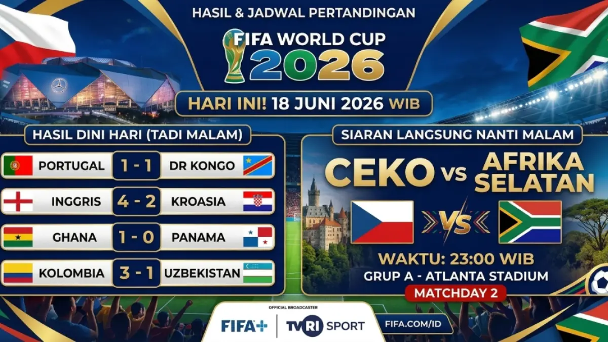 Inggris pesta gol, Portugal tertahan imbang. Malam ini pukul 23.00 WIB, Ceko vs Afrika Selatan jadi sorotan 