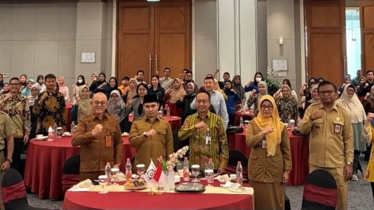 BPJS Kesehatan Kantor Cabang Mojokerto menyelenggarakan kegiatan Gathering Badan Usaha bertajuk "Together For Better Protection" di Sunrise Hotel Mojokerto, Selasa (7/7). (dok BPJS Kesehatan Cabang Mojokerto)