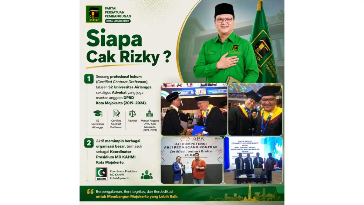 Ketua DPC PPP Kota Mojokerto Moch. Rizky Fauzi Pancasilawan., SH., M.HP., C.C.D.