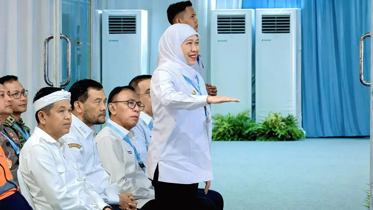 Gubernur Jatim Khofifah Indar Parawansa ketika peresmian Biodiesel B50 yang diluncurkan Presiden Republik Indonesia Prabowo Subianto di Karawang, Jawa Barat, Kamis (9/7). (dok Biro Adpim Setdaprov Jatim for JPRM)