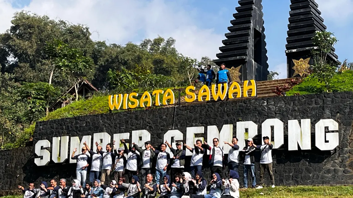 WISATA SAWAH: Wisatawan disuguhi beragam spot pilihan saat mengunjungi objek wisata di Desa Ketapanrame, Kecamatan Trawas.