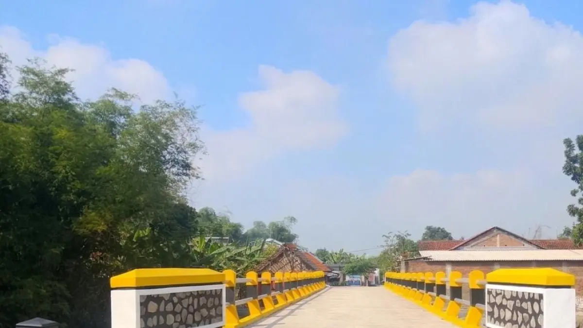 AKSES UTAMA: Pembangunan jembatan di Dusun Bolorejo, Desa Mojojajar, Kecamatan Kemlagi diresmikan pada Sabtu (18/7).