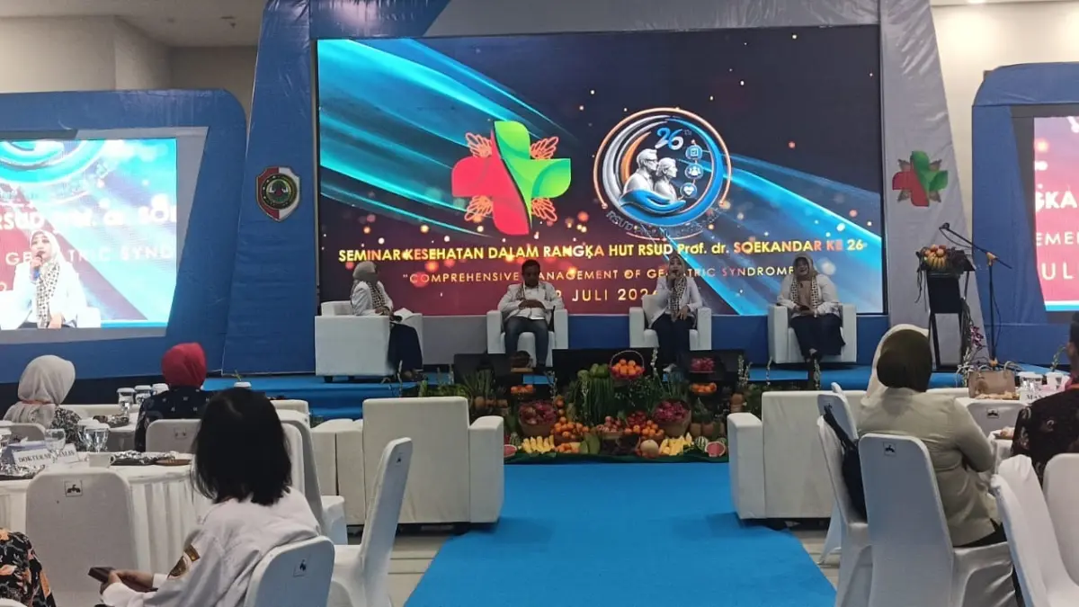 ILMU BARU: RSUD Prof dr Soekandar menggelar seminar kesehatan bertema Comprehensive Management of Geriatric Syndrome.