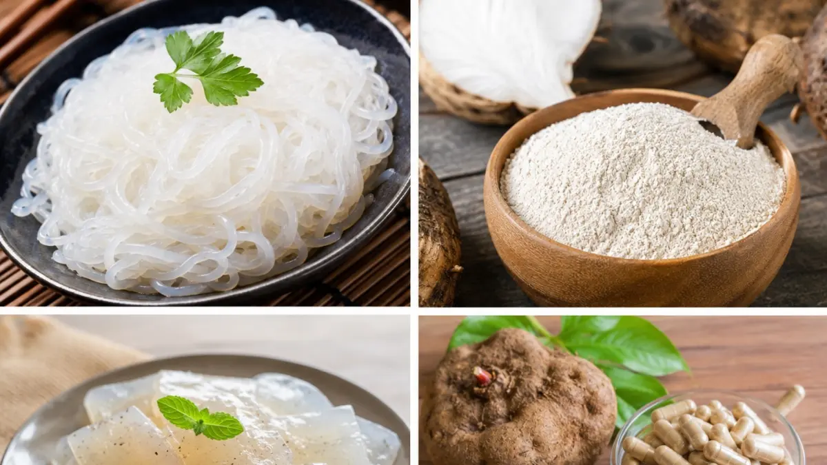 Berbagai produk olahan porang, mulai dari mi shirataki, tepung glukomanan, jeli, hingga bahan farmasi, menunjukkan tingginya nilai tambah tanaman porang di berbagai sektor industri.