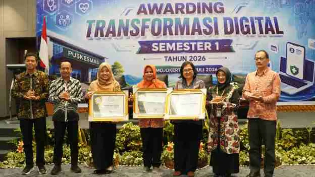 BPJS Kesehatan Kantor Cabang Mojokerto menggelar kegiatan Awarding Transformasi Digital Semester I Tahun 2026 sebagai bentuk apresiasi kepada puskesmas yang berhasil mengoptimalkan pemanfaatan layanan digital dalam Program Jaminan Kesehatan Nasional (JKN). Kegiatan yang dilaksanakan secara hybrid ini diikuti oleh seluruh puskesmas