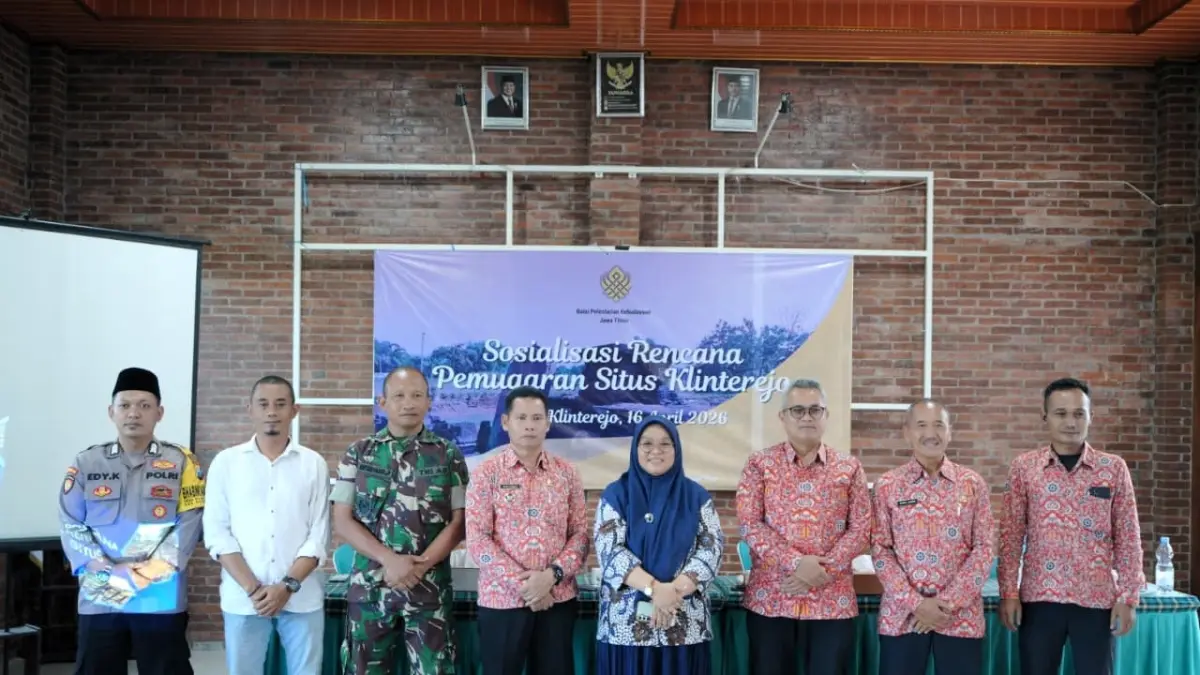 Pemdes Klinterejo bersama Balai Pelestarian Kebudayaan (BPK) Jawa Timur menggelar sosialisasi rencana pemugaran Situs Klinterejo, beberapa waktu lalu.