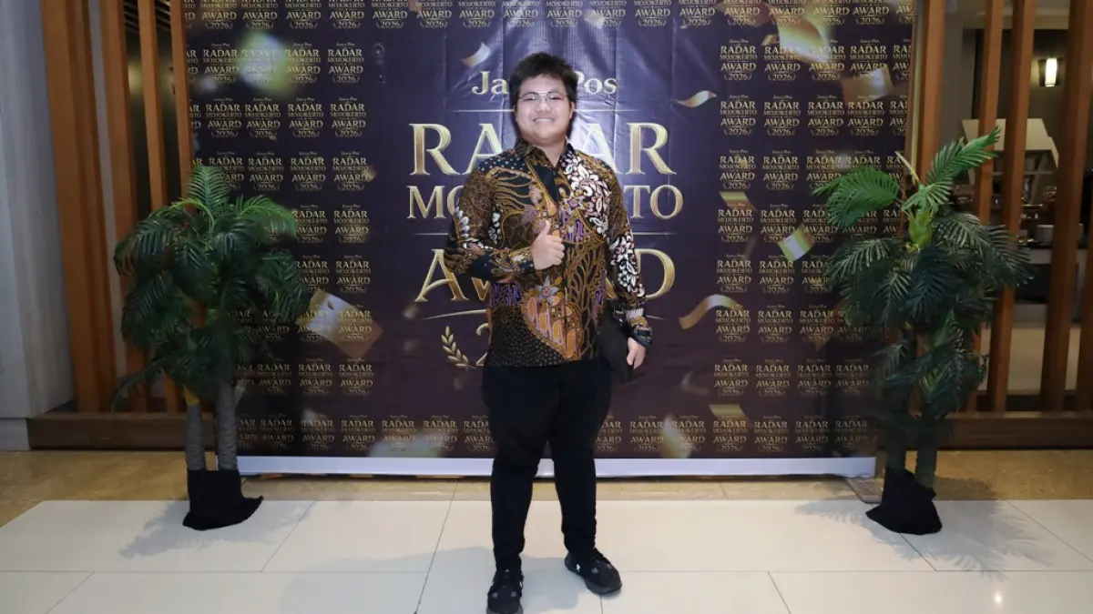 Direksi Sunrise Mall Mojokerto, Kevin Utomo berada di booth Jawa Pos Radar Mojokerto Award 2026, Sunrise Hotel Mojokerto, Kota Mojokerto, pada Selasa (77) lalu. (Anggi Firdianto/JPRJ)