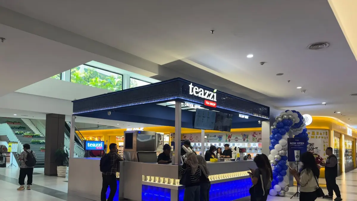 MUDAH: Tampilan Teazzi yang eye-catching dan suasana yang nyaman di Sunrise Mall 2 Lantai 2. (Dodik JPRM)